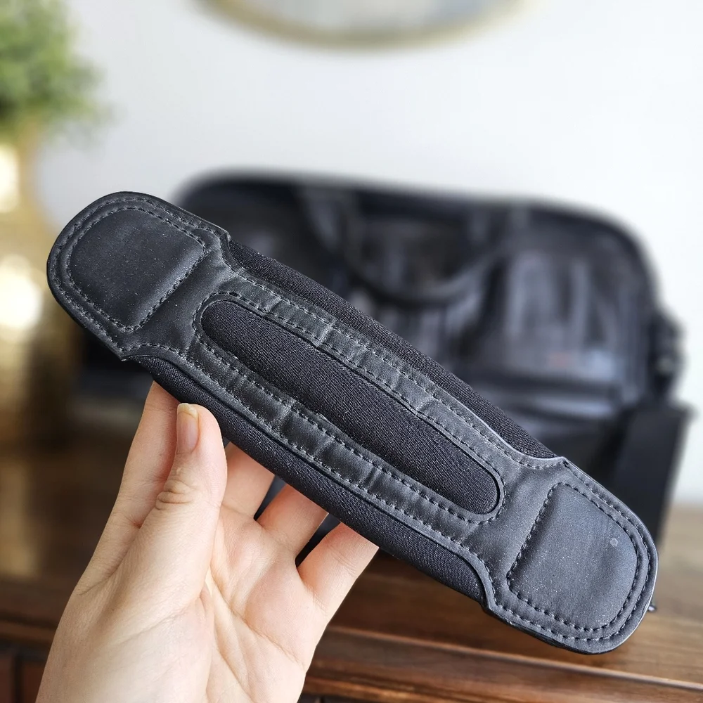 Tumi Alpha Expandable Black Genuine Leather Organizer Laptop Briefcase T Pass